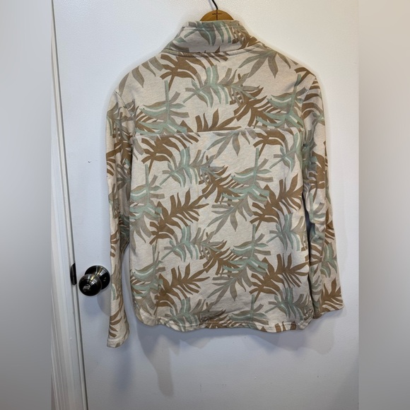 Life Integrity Earth women quarter zip oversized sweatshirt floral beige size m - Picture 2 of 16